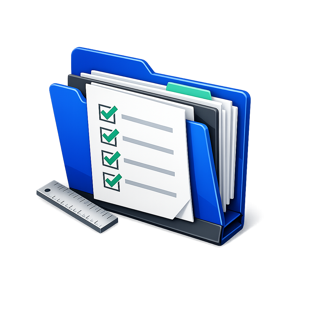 Construction Folder with Checklist and Ruler